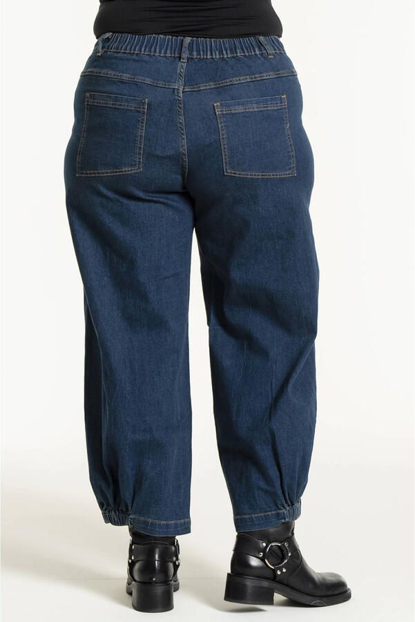 Gozzip denim high waist barrel broek donkerblauw - Foto 2