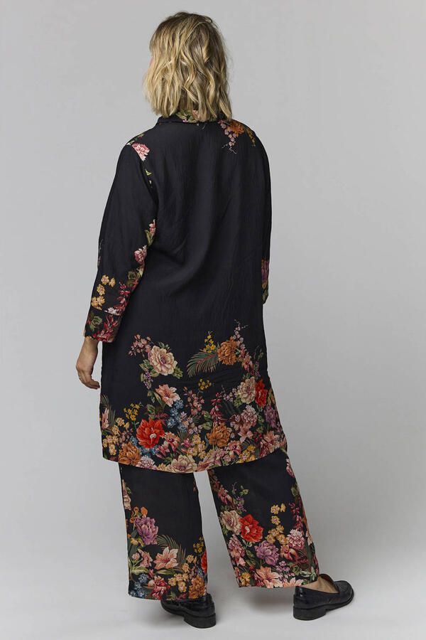 Gozzip gebloemde korte jurk Plus Size zwart - Foto 3