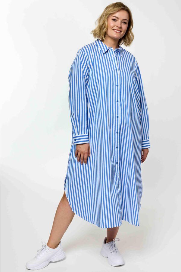 Gozzip gestreepte blousejurk blauw