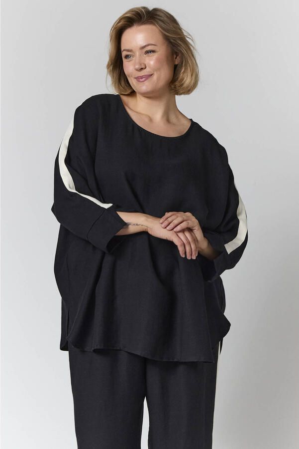 Gozzip Plus Size blouse zwart