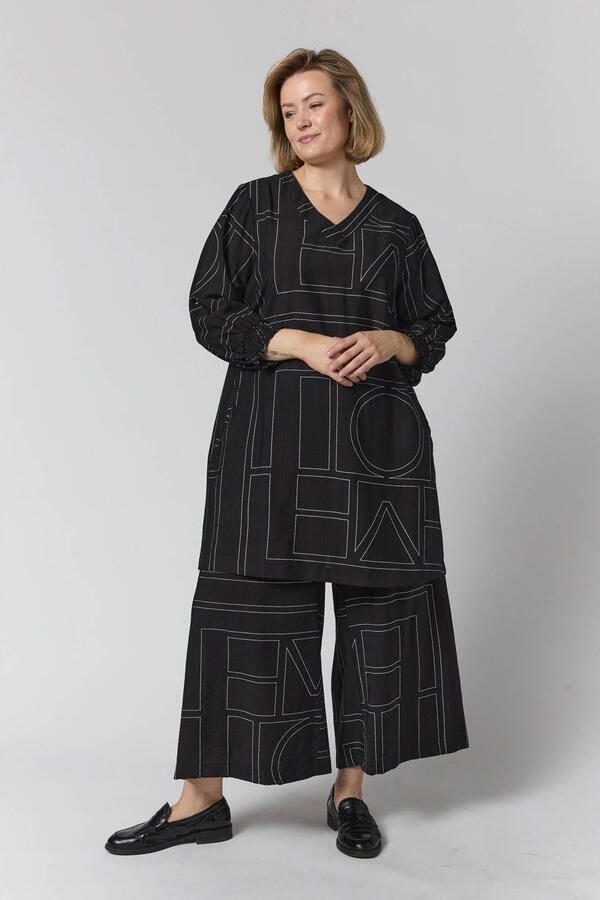 Gozzip Plus Size tuniek met print zwart wit - Foto 3