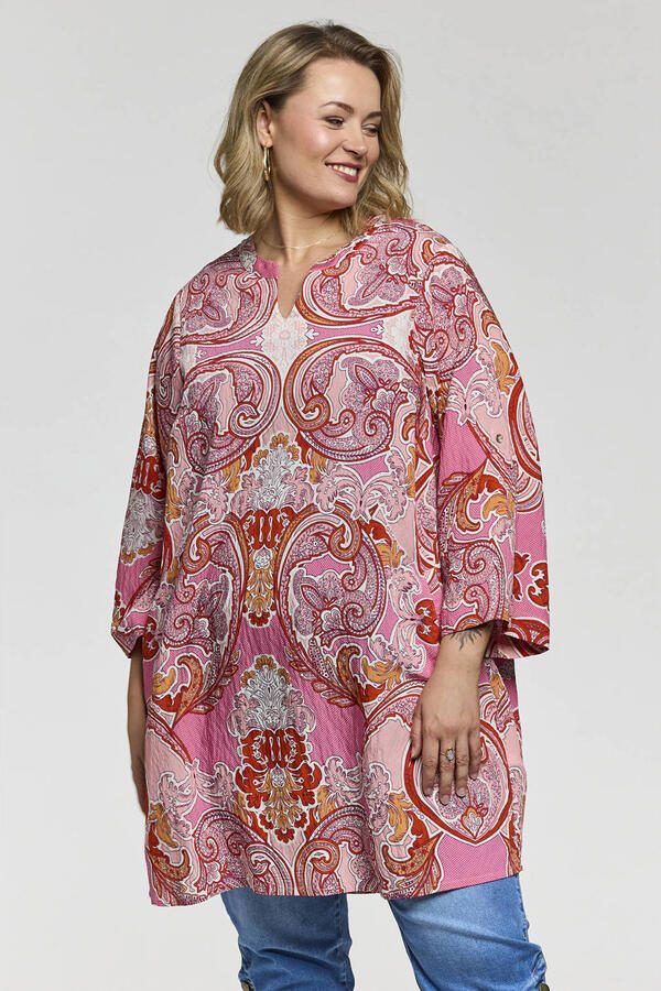 Gozzip tuniek met paisley print roze