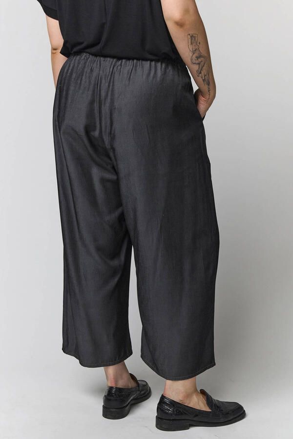Gozzip wide leg broek zwart - Foto 3