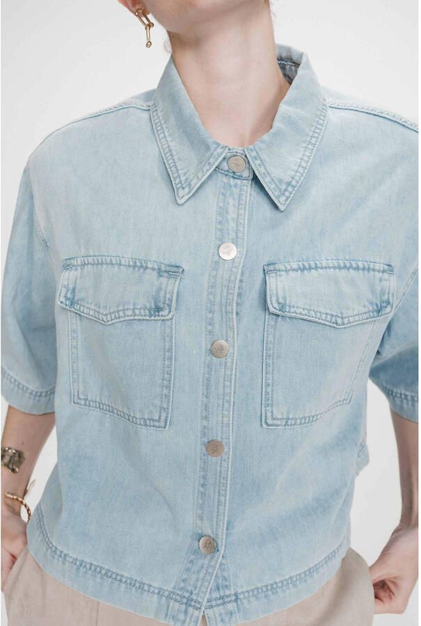 Grace & Mila blouse light blue denim