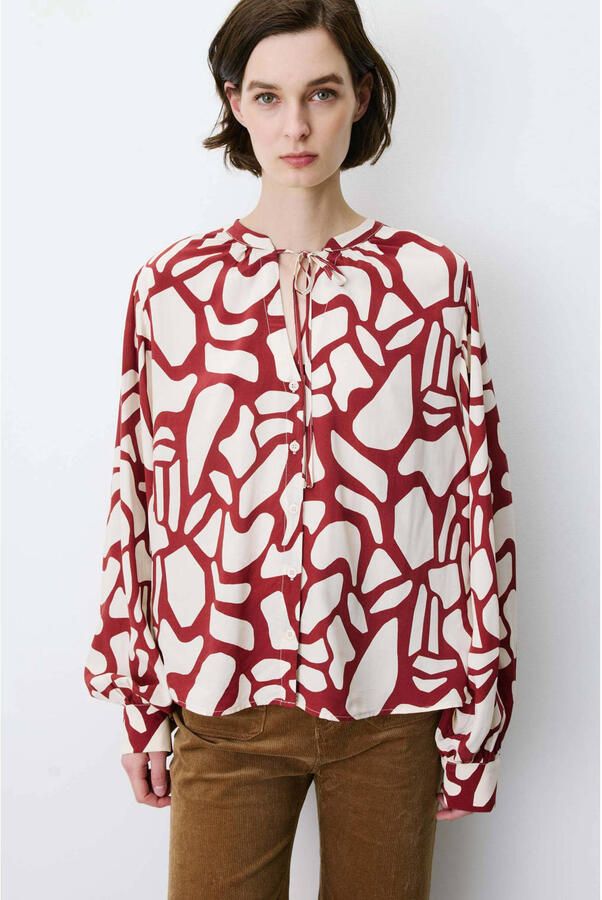GRACE & MILA Dames Blouses Blouse Bordeaux - Foto 5
