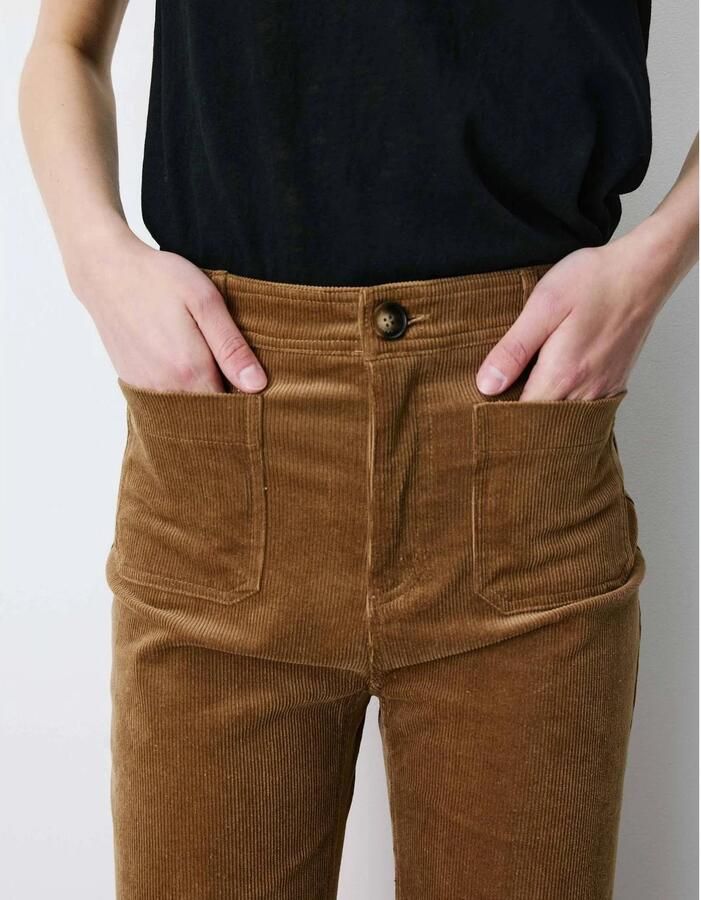 Grace & Mila corduroy flared broek camel