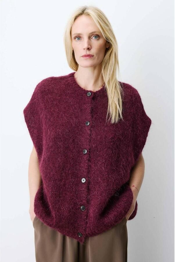 GRACE & MILA Dames Truien & Vesten Cardigan Bordeaux - Foto 5