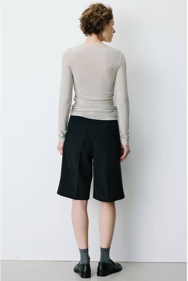 Grace & Mila glitter top met glitters beige goudkleurig - Foto 2