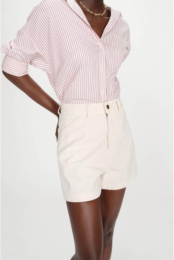 Grace & Mila high waist denim short crème