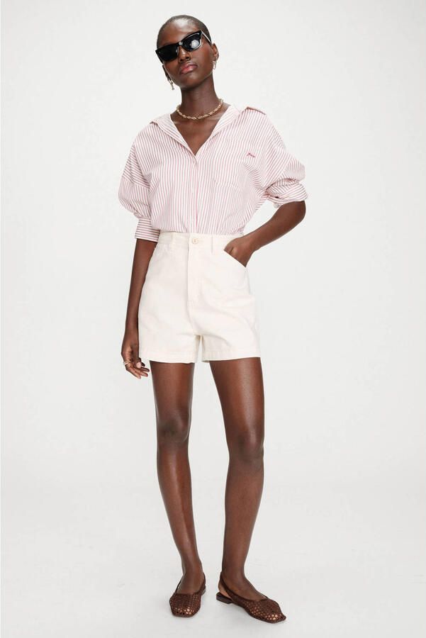 Grace & Mila high waist denim short crème - Foto 3
