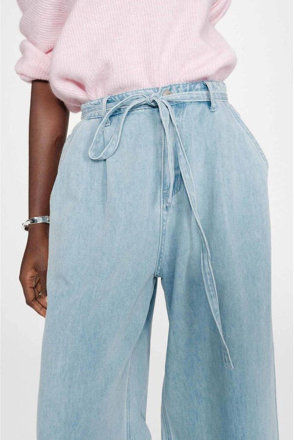 Grace & Mila high waist wide leg jeans light blue denim