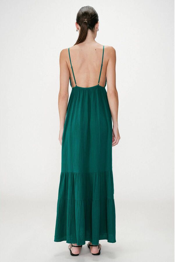 Grace & Mila maxi jurk broderie donkergroen - Foto 2