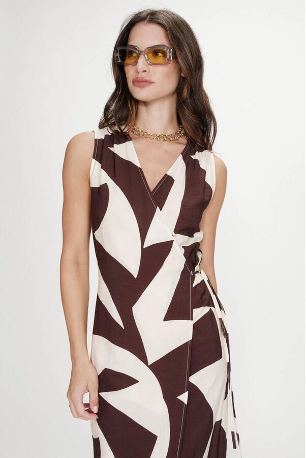 Grace & Mila maxi jurk donkerbruin