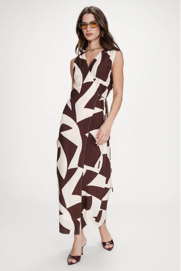 Grace & Mila maxi jurk donkerbruin - Foto 2