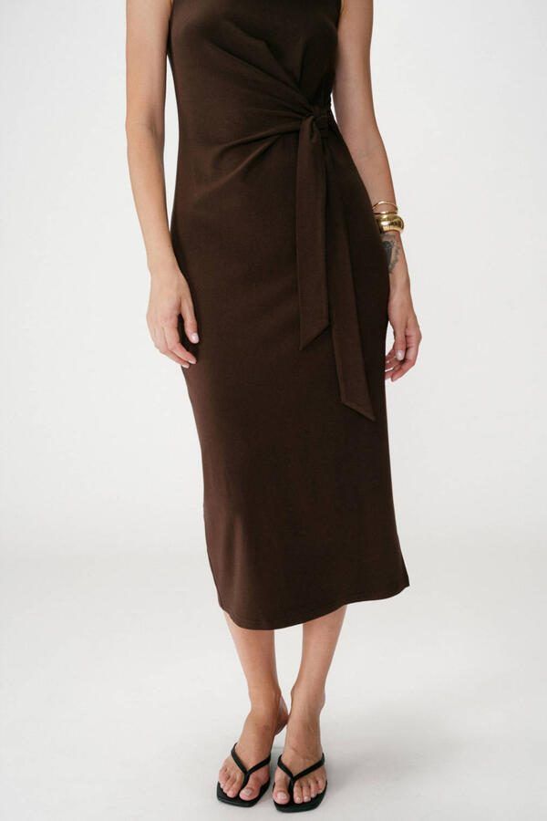 Grace & Mila midi jurk bruin