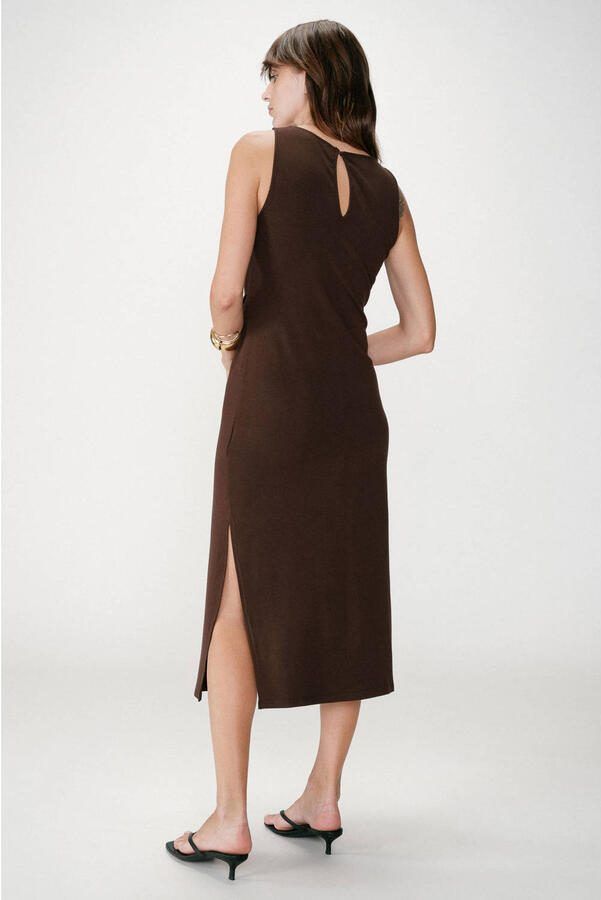 Grace & Mila midi jurk bruin - Foto 2