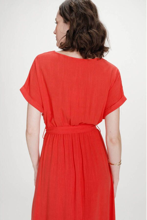 Grace & Mila midi jurk rood - Foto 2