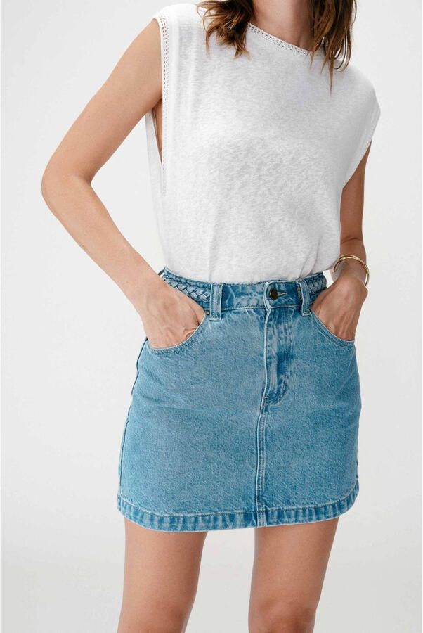 Grace & Mila spijkerrok light blue denim