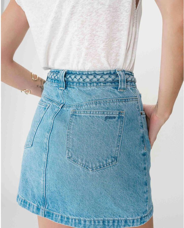 Grace & Mila spijkerrok light blue denim - Foto 2