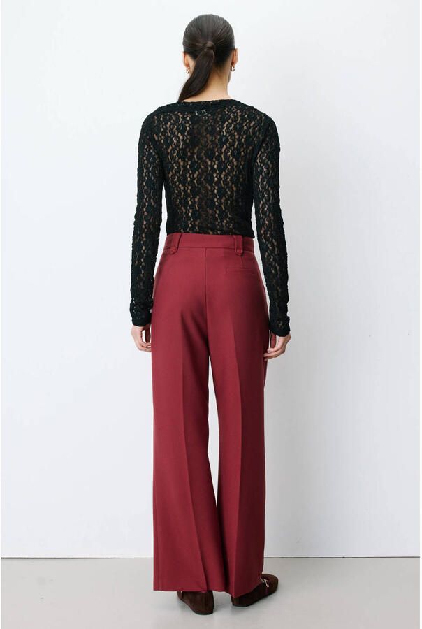 Grace & Mila straight leg broek donkerrood - Foto 2