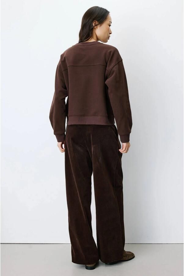 Grace & Mila sweater met tekst bruin rood - Foto 3