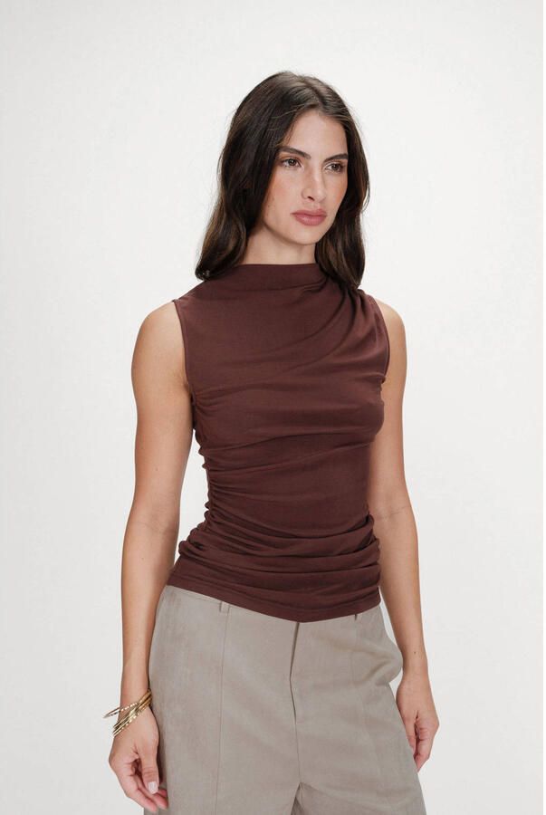 Grace & Mila top donkerbruin