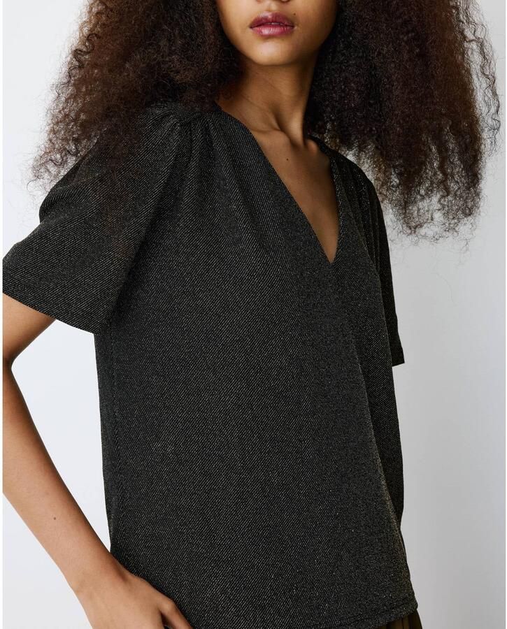 Grace & Mila top met glitters goud zwart