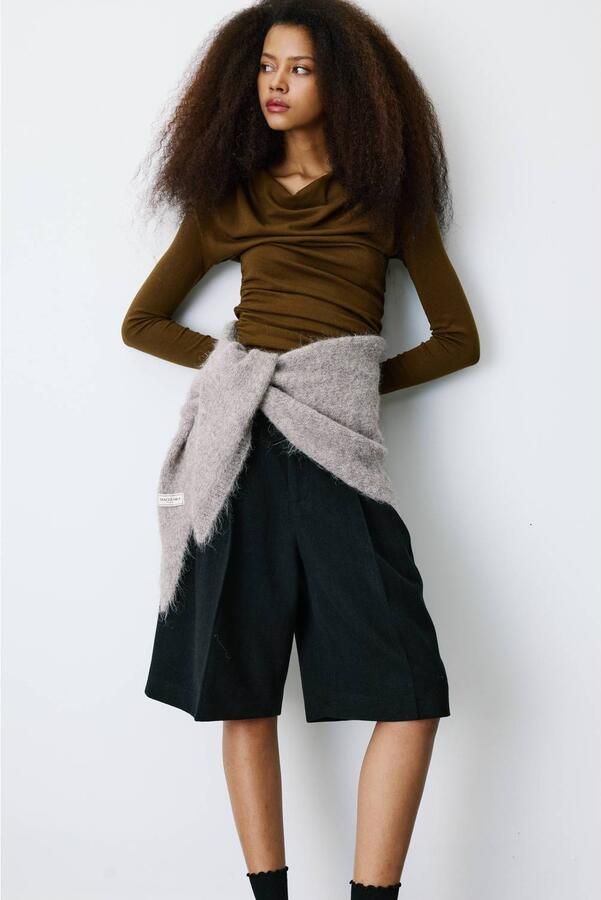 Grace & Mila top met smockwerk olijfgroen