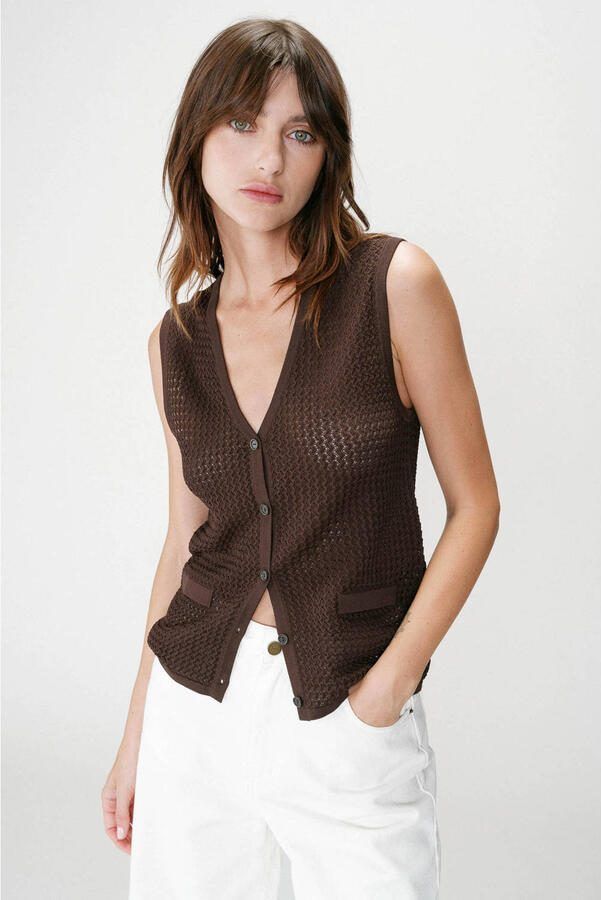 GRACE & MILA Dames Truien & Vesten Ss2627005 Bruin - Foto 5