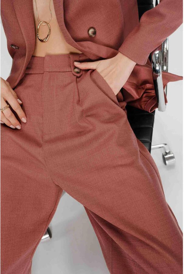 Grace & Mila wide leg high waist broek terra - Foto 2