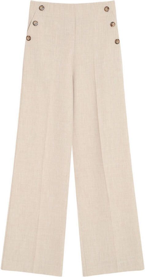 Grace & Mila wide leg high waist pantalon beige - Foto 5