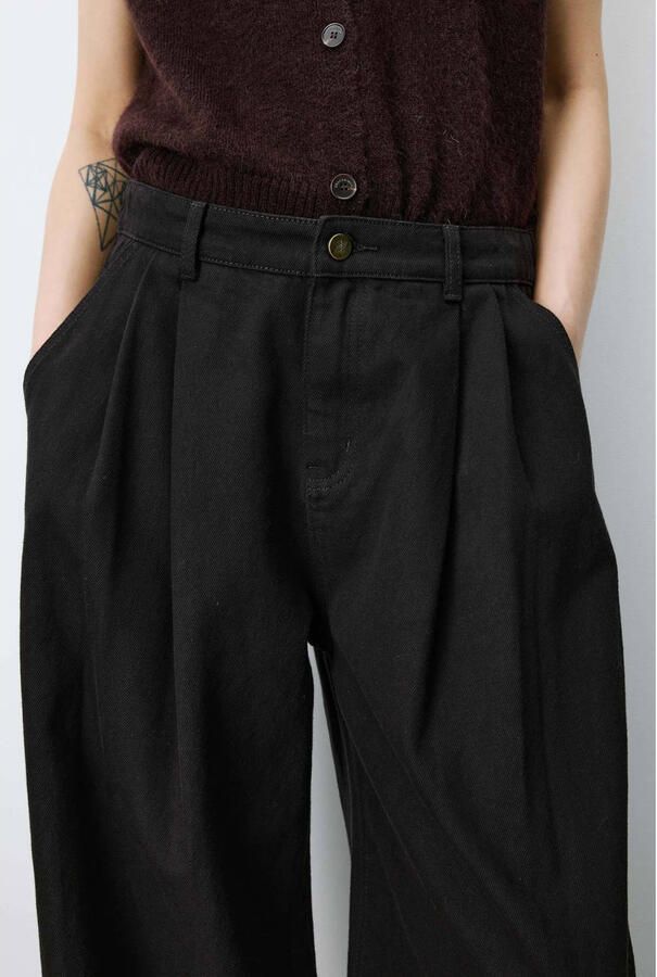 Grace & Mila wide leg jeans donkerbruin - Foto 2