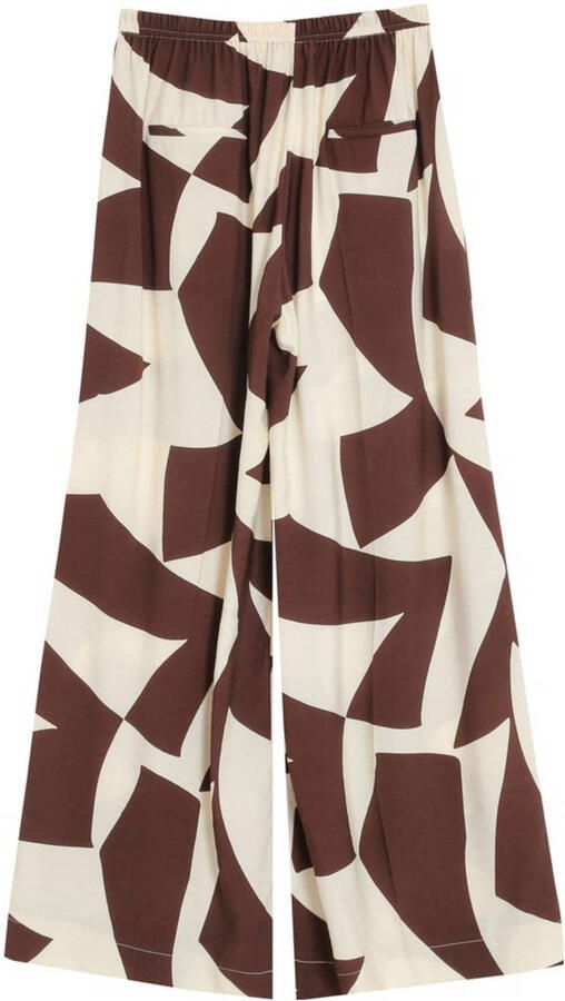 Grace & Mila wide leg regular waist casual broek donkerbruin - Foto 7