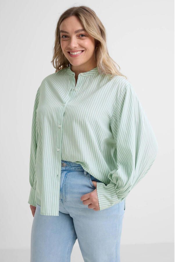 GREAT LOOKS blouse met strepenprint groen wit