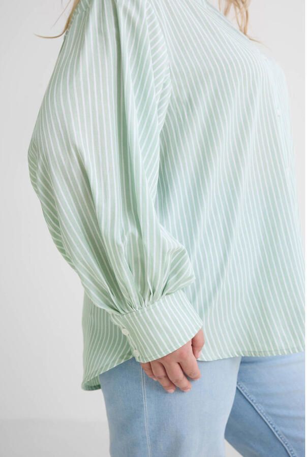 GREAT LOOKS blouse met strepenprint groen wit - Foto 3