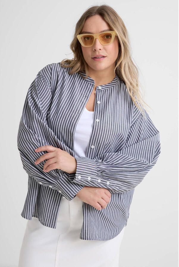 GREAT LOOKS blouse met strepenprint zwart wit