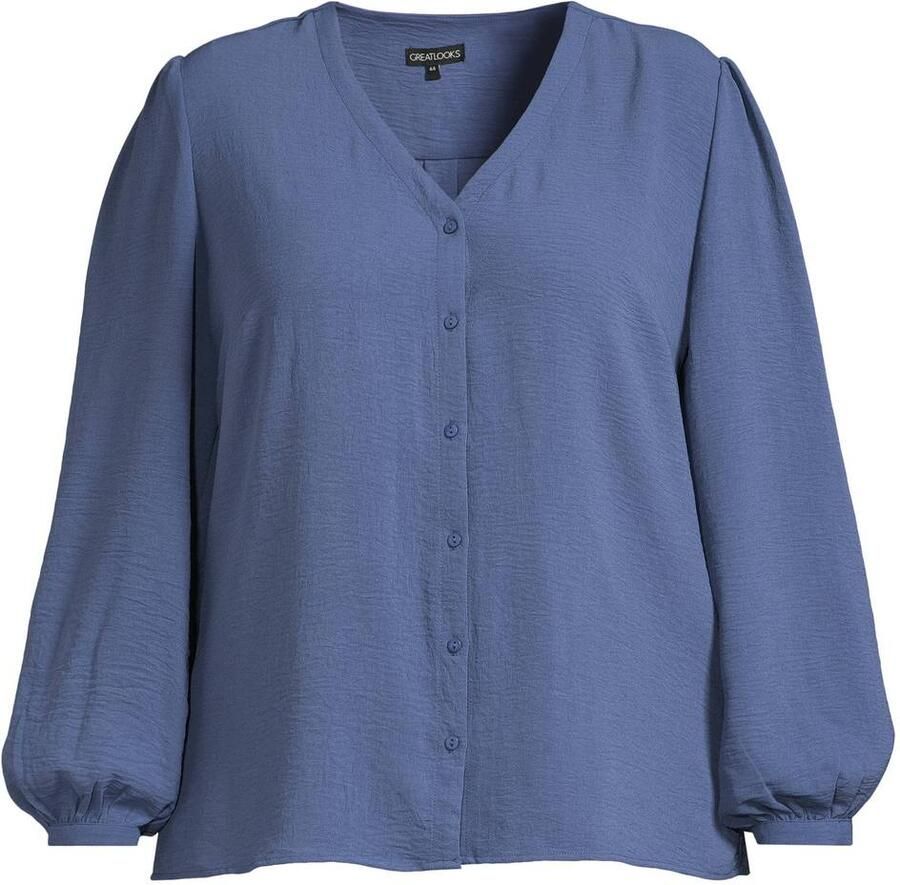 GREAT LOOKS blouse met structuur grijsblauw