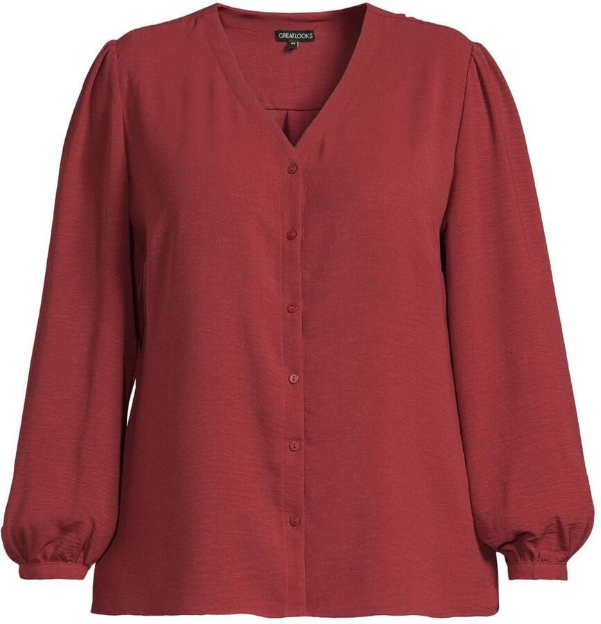 GREAT LOOKS blouse met structuur rood