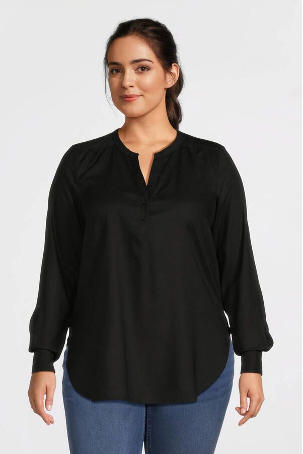 GREAT LOOKS blouse met V-hals zwart - Foto 2