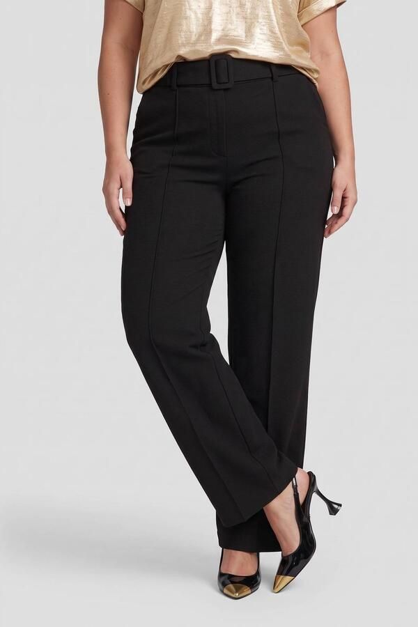 GREAT LOOKS broek met textuur zwart