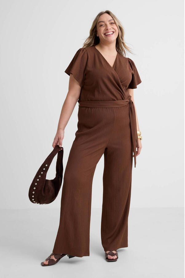 GREAT LOOKS crinkle jumpsuit bruin