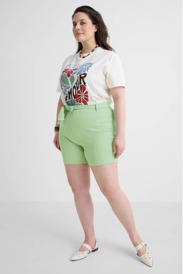 GREAT LOOKS crinkle korte broek lichtgroen