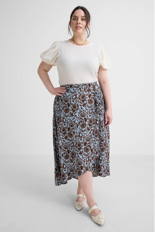 GREAT LOOKS crinkle maxi wikkelrok met bloemenprint