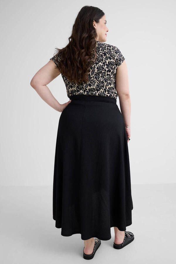 GREAT LOOKS crinkle maxi wikkelrok zwart - Foto 3