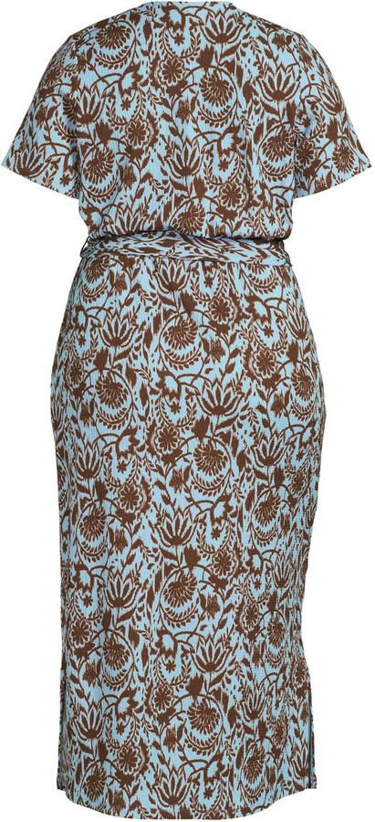 GREAT LOOKS crinkle overslagjurk met bloemenprint blauw bruin - Foto 2