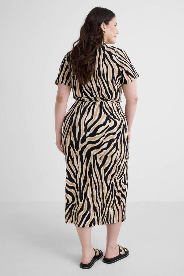GREAT LOOKS crinkle overslagjurk met zebraprint multi - Foto 2
