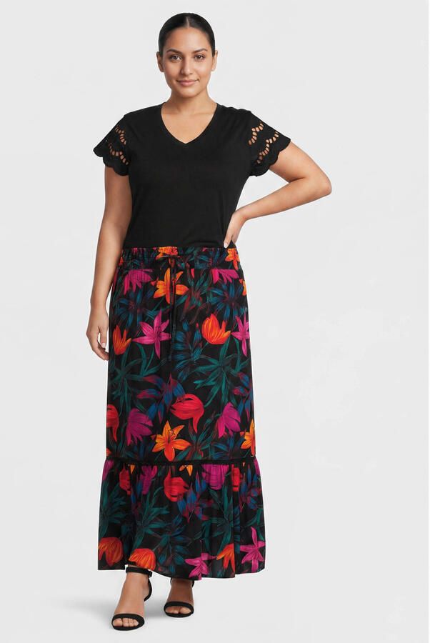 GREAT LOOKS crinkle rok bloemenprint - Foto 2