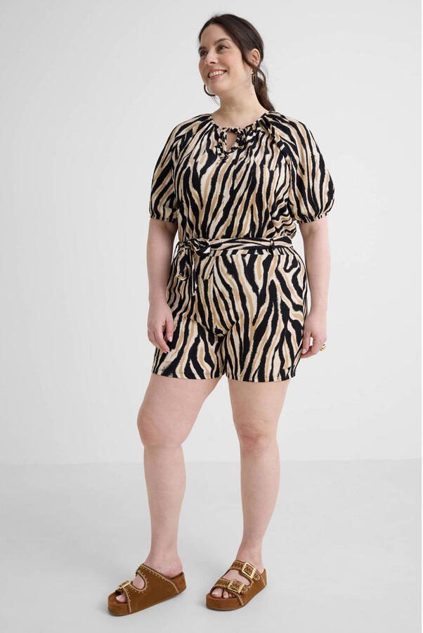 GREAT LOOKS crinkle short met zebraprint