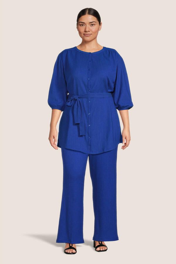 GREAT LOOKS crinkle wide leg broek blauw Dames Jersey Effen 44 - Foto 3