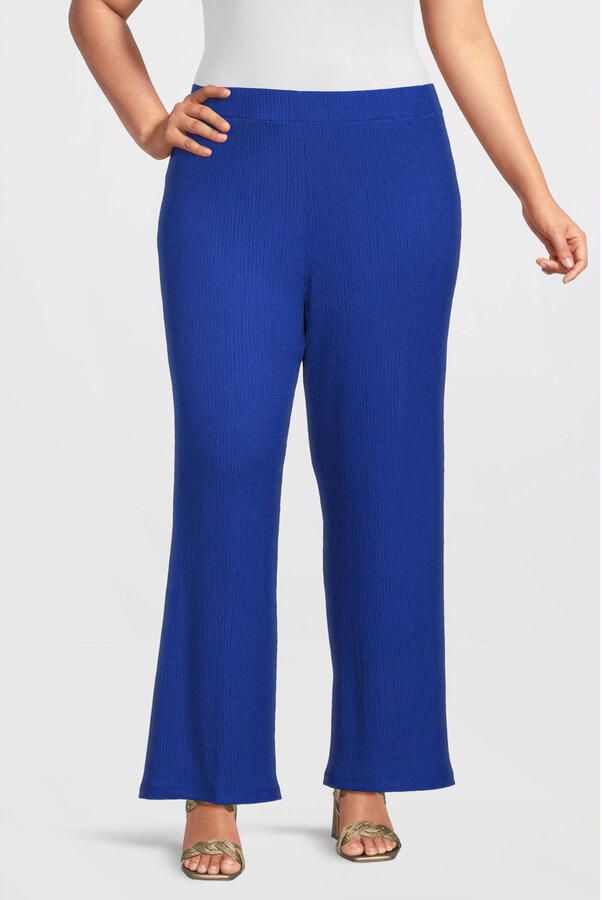 GREAT LOOKS crinkle wide leg broek blauw Dames Jersey Effen 44 - Foto 2